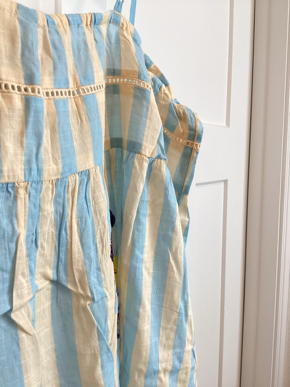 Anthropologie Nap Dress Lyrebird Gown New Small Stripe Floral Pansy Print - Picture 6 of 9